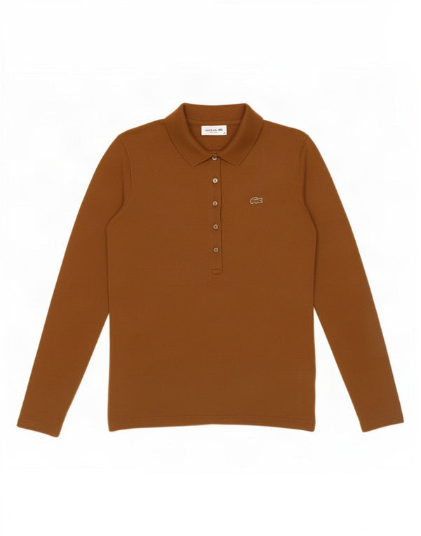 Lacoste Langærmet Slim Fit Poloshirt til kvinder Størrelse 40 Medium Brun