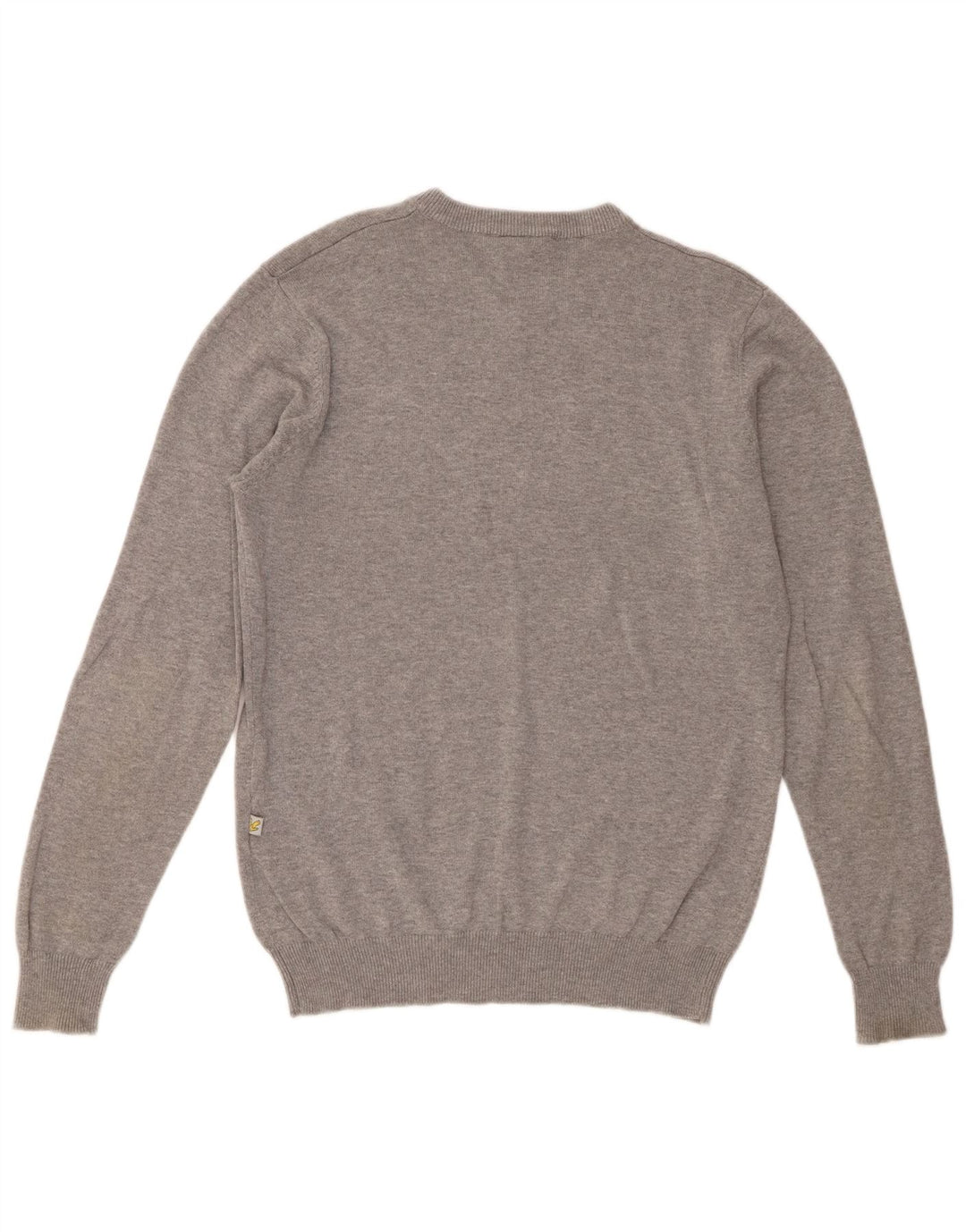 Lyle & Scott Herre V-hals sweater mellemgrå bomuld