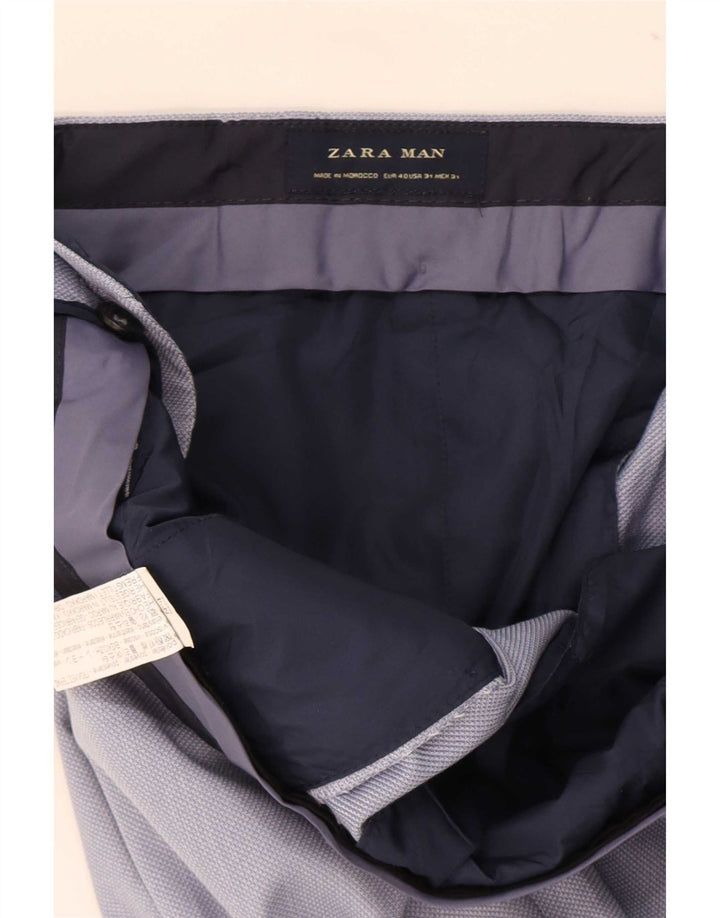 Zara Herre Slim Suit Bukser EU 40 Medium W31 L32 Blå Polyester