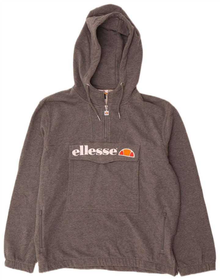 Ellesse Dame Oversized grafisk hættetrøje Jumper UK 12 Medium Grey Flecked