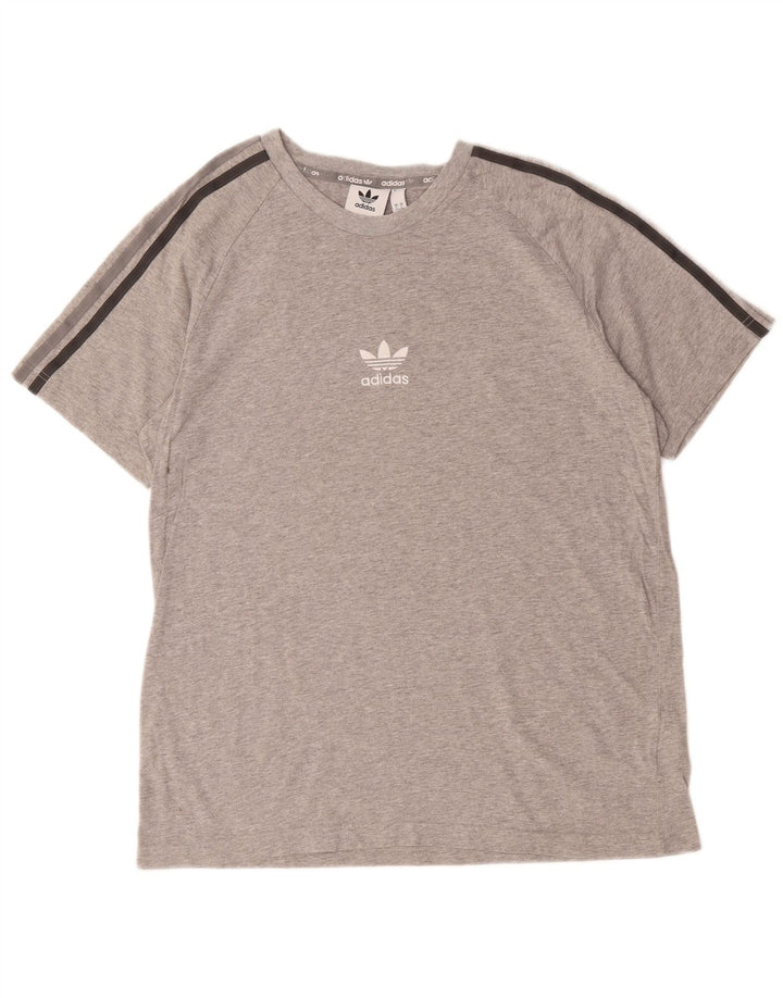 ADIDAS T-shirt top til mænd, stor grå flækket bomuld