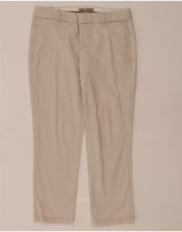 Fat Face Womens Cropped Trousers UK 10 Small W30 L25 White Bomuld