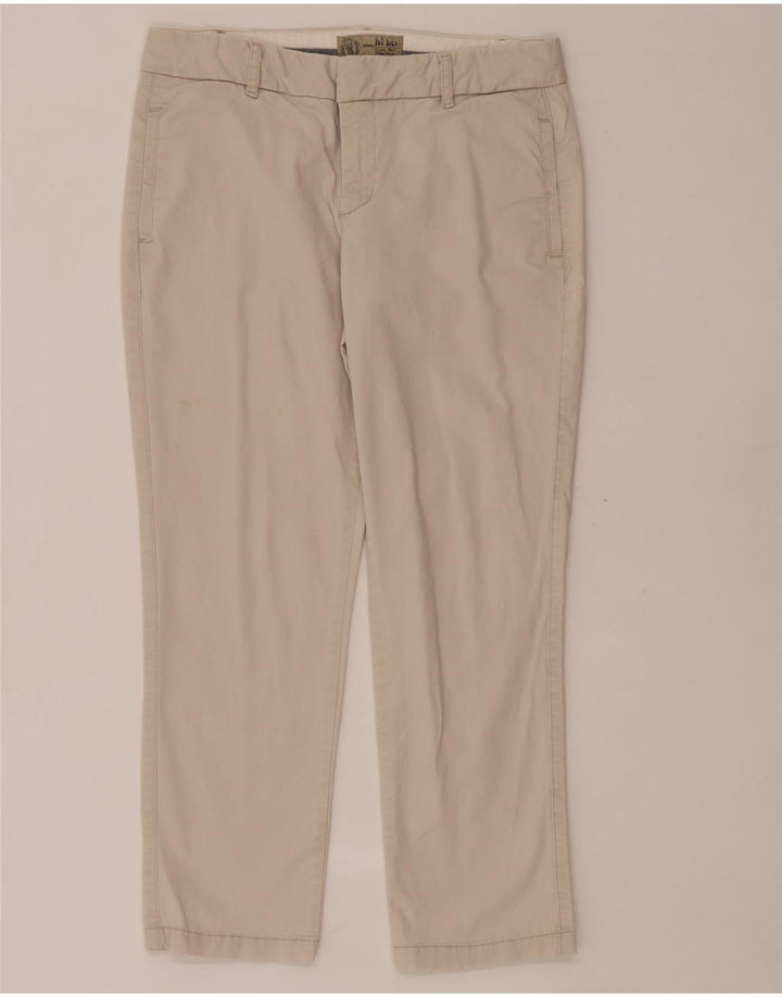 Fat Face Womens Cropped Trousers UK 10 Small W30 L25 White Bomuld