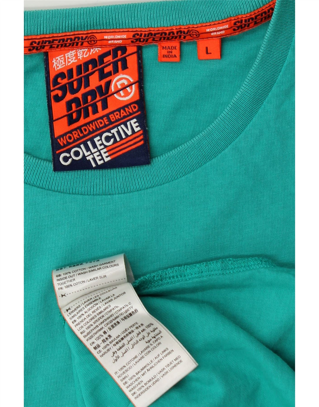 SUPERDRY Herre T-Shirt Top Stor turkis bomuld