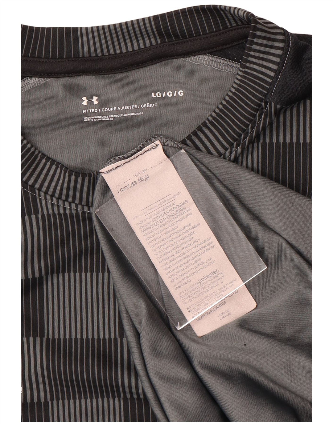 Under Armour Herre T-Shirt Top Stor Grå Gingham Polyester