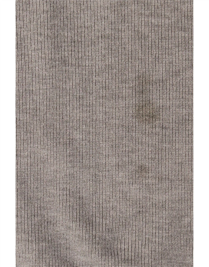 Ted Baker Herre Zip Neck Jumper Sweater Størrelse 3 Medium Grå Polyester