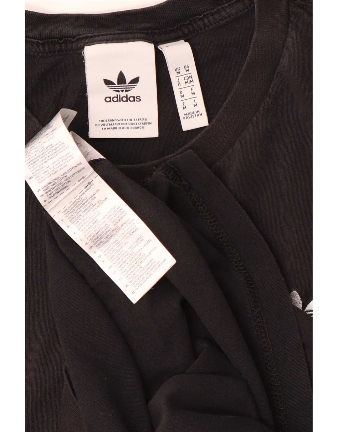 Adidas Herre T-Shirt Top Medium Sort Bomuld
