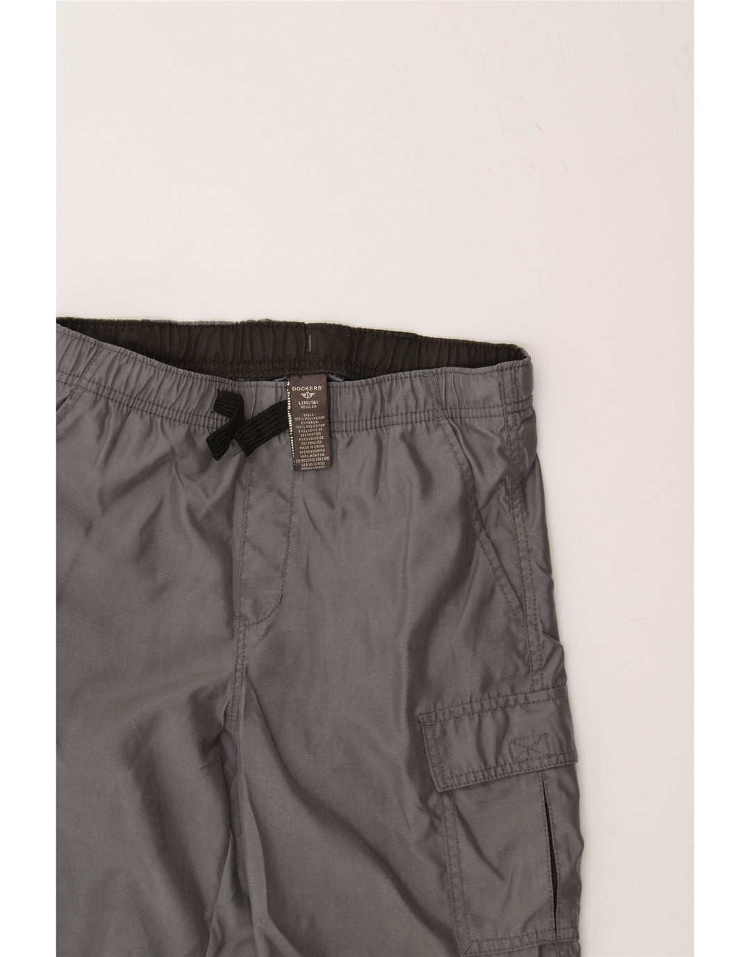 DOCKERS Boys Cargo Shorts 14-15 Years Large W28 Grey Polyester Vintage Dockers and Second-Hand Dockers from Messina Hembry 