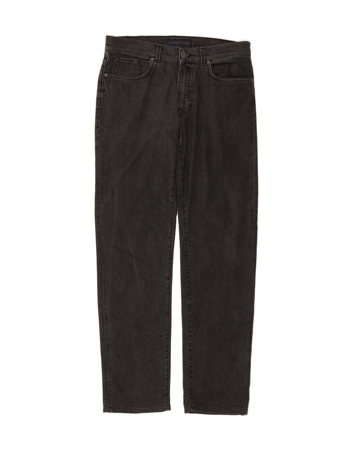 TRUSSARDI Mens Straight Jeans W33 L33 Black Cotton Vintage Trussardi and Second-Hand Trussardi from Messina Hembry 