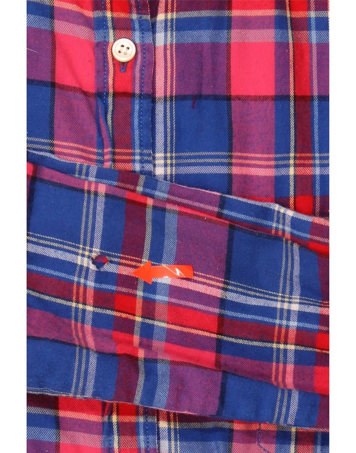 J. CREW Womens Flannel Shirt UK 16 Large Blue Check Cotton Vintage J. Crew and Second-Hand J. Crew from Messina Hembry 