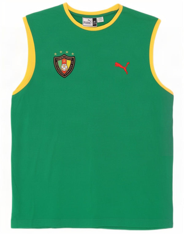 Puma Mens Graphic Vest Top XL Green Cotton