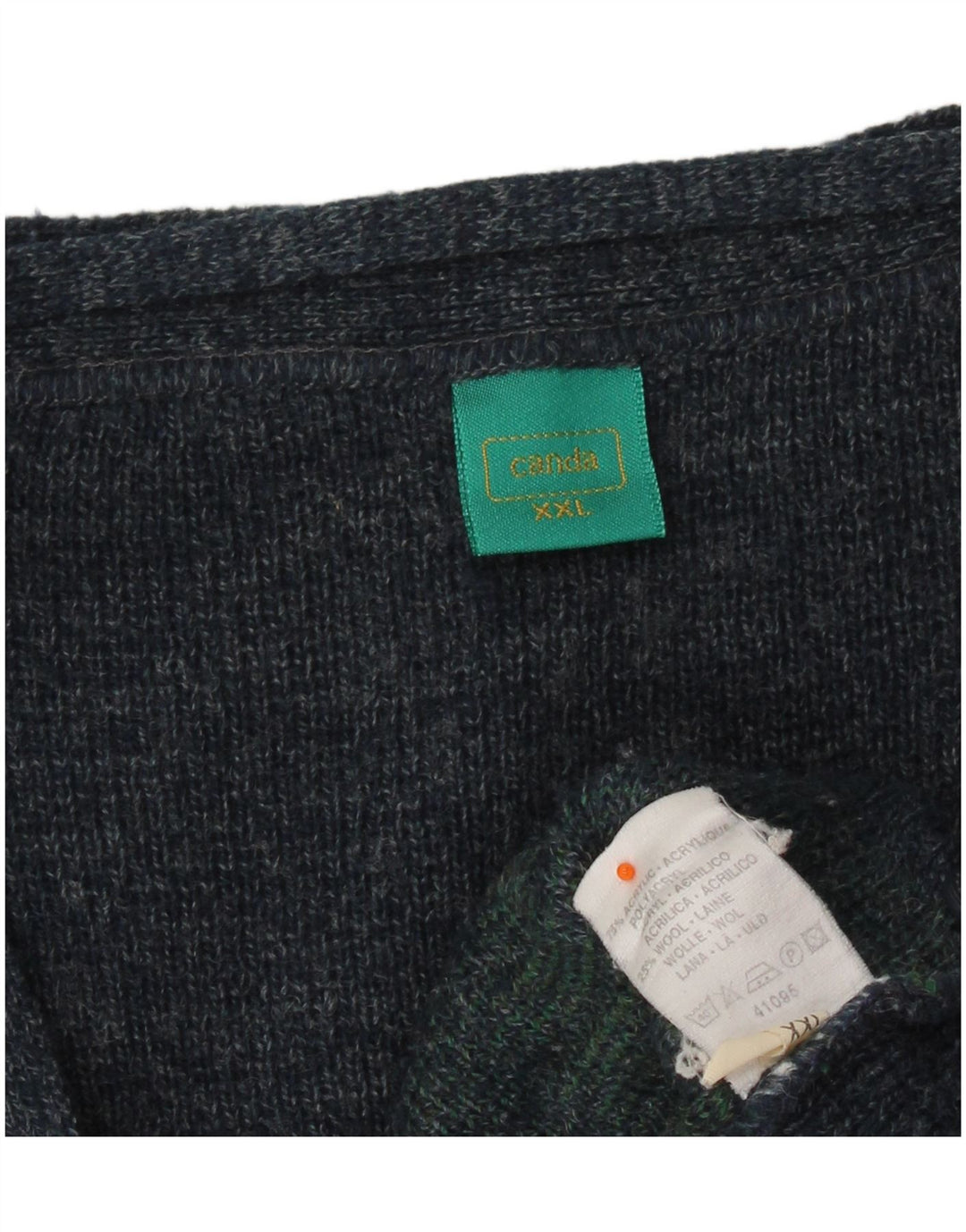 CANDA Herre Loose Fit Cardigan Sweater 2XL Navy Blue Argyle/Diamond Akryl