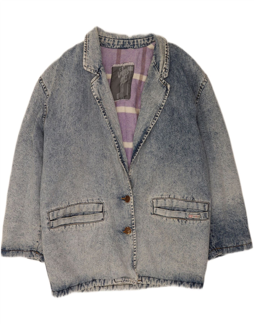 Vintage Dame Denim Jacket UK 16 Large Blue