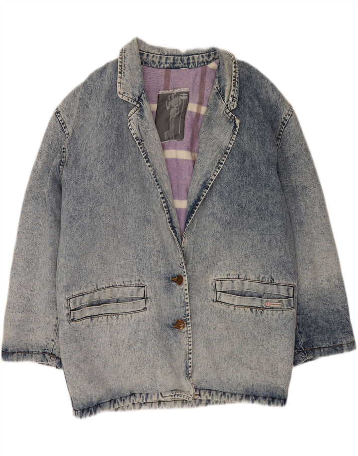 Vintage Dame Denim Jacket UK 16 Large Blue