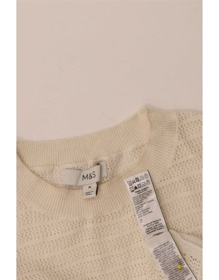 Marks & Spencer Damevest Tank Top UK 12 Medium Off White Polyester