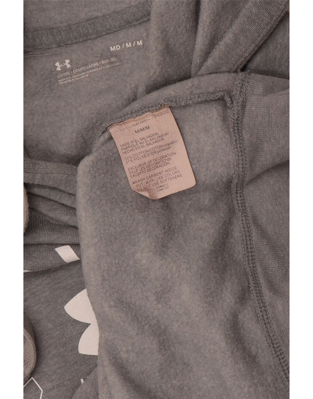 Under Armour Herre Nevada Grafisk Hoodie Jumper Medium Grå Bomuld
