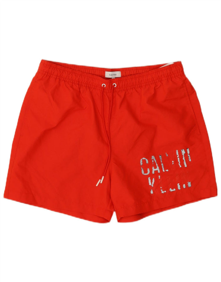 CALVIN KLEIN Grafiske badeshorts til mænd, store røde polyester