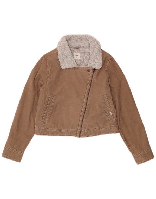 Vans Dame Corduroy Sherpa Jacket UK 16 Large Beige Colourblock Bomuld