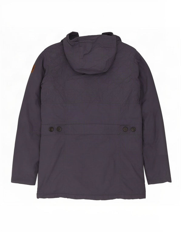 Columbia Dame Hætte Sherpa Windbreaker Coat UK 18 XL Blå Bomuld