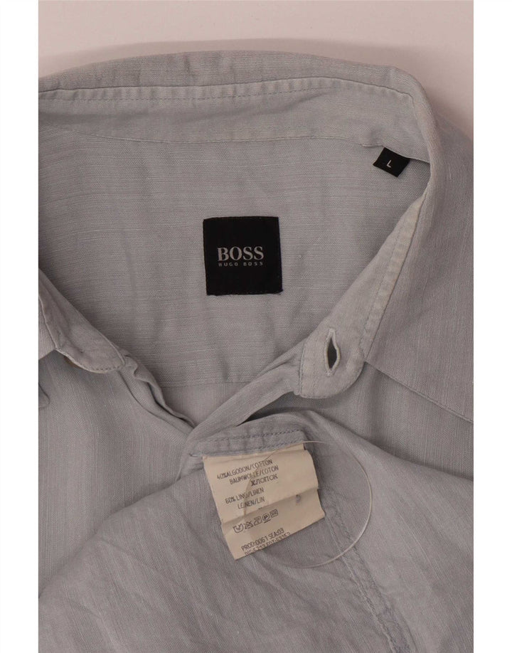 Hugo Boss Herre Regular Fit skjorte Stor blå bomuld