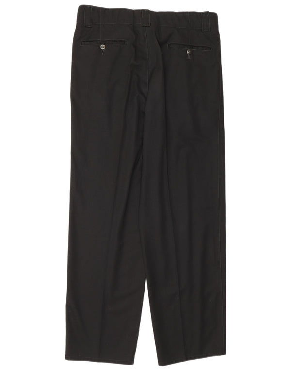 Out Limits Mens Straight Chino Trousers IT 50 Large W30 L30 Black Cotton