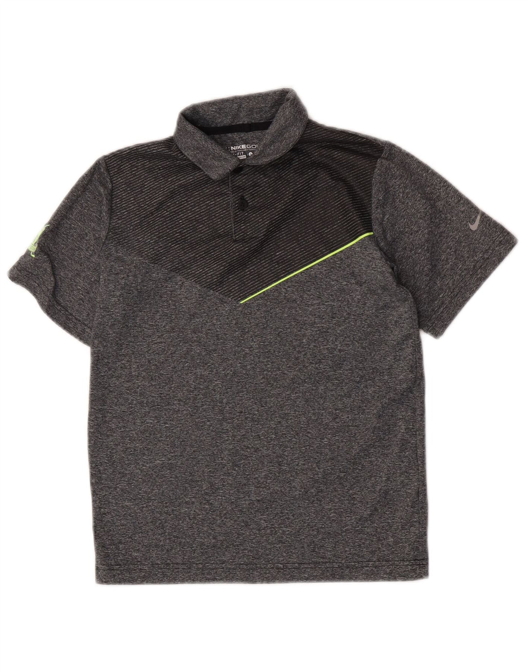 Nike Boys Dri Fit Polo Shirt 8-9 år Small Grey Colourblock Polyester