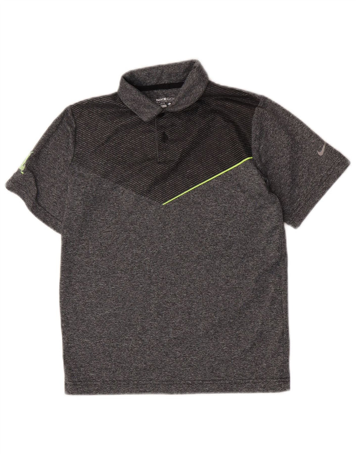Nike Boys Dri Fit Polo Shirt 8-9 år Small Grey Colourblock Polyester