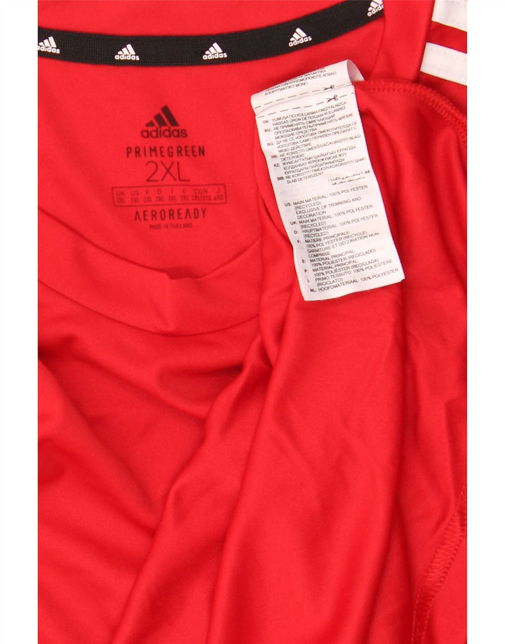 Adidas Herre Aeroready T-Shirt Top 2XL Rød Polyester