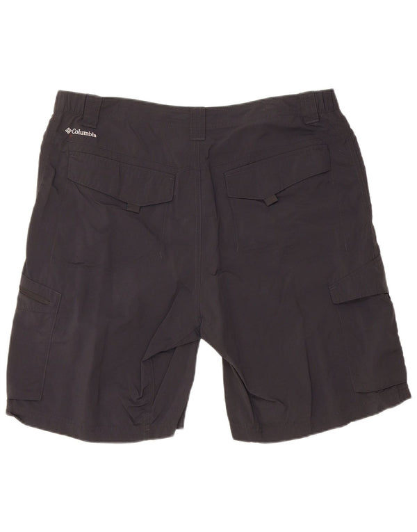 COLUMBIA Herre Omni-Shade Cargo Shorts W36 Large Black Nylon