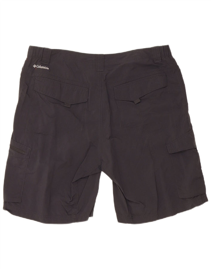 COLUMBIA Herre Omni-Shade Cargo Shorts W36 Large Black Nylon