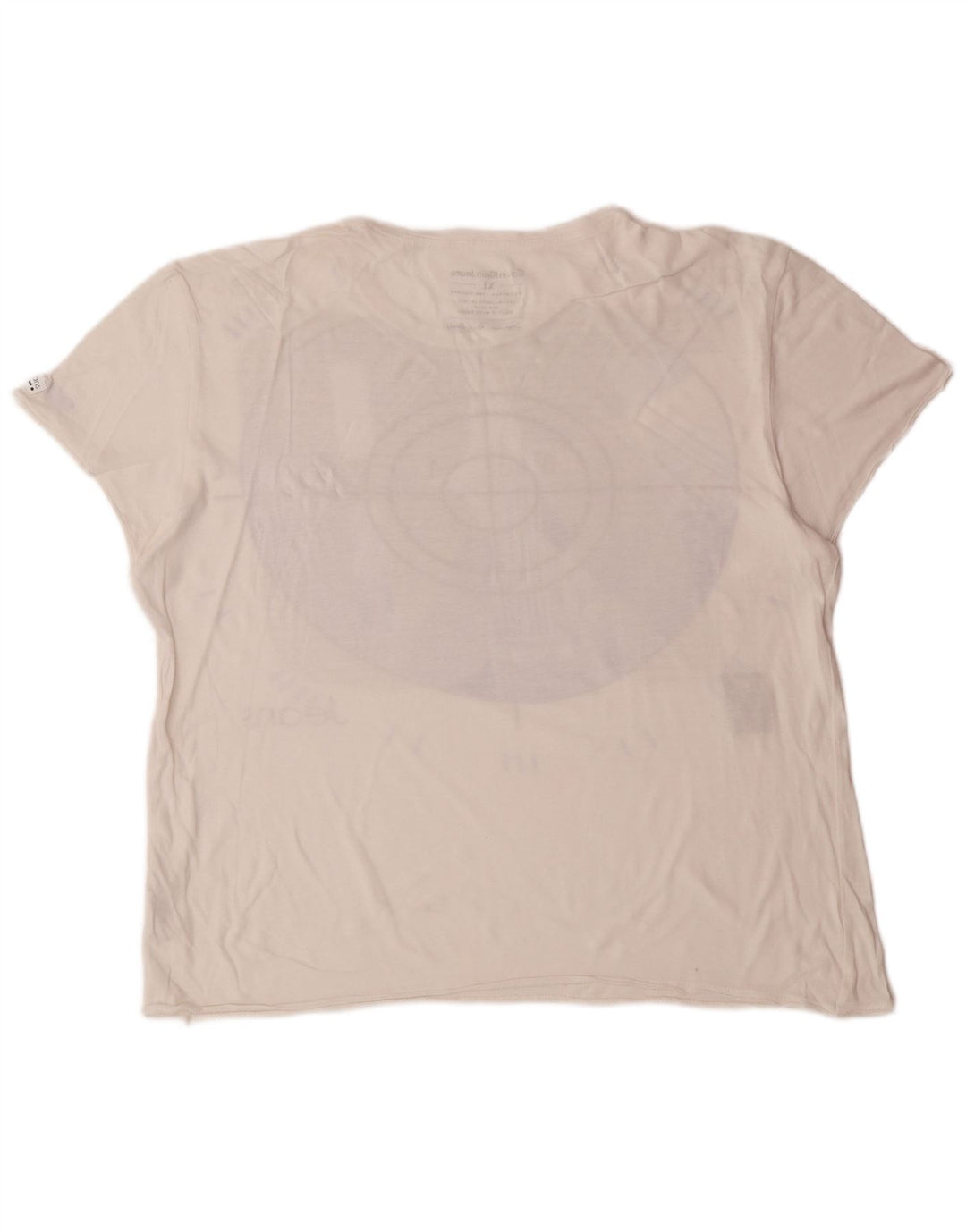 CALVIN KLEIN JEANS Grafisk T-shirt top til kvinder UK 18 XL Hvid bomuld