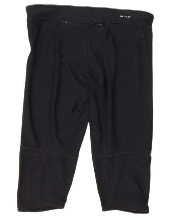 Nike Dame Dri Fit Capri Leggings UK 14 Large Black Polyester