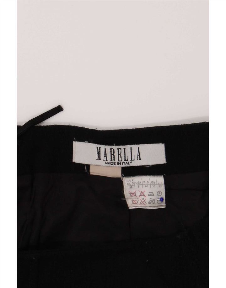 Marella Dame Mini Nederdel UK 10 Small W26 Sort Uld
