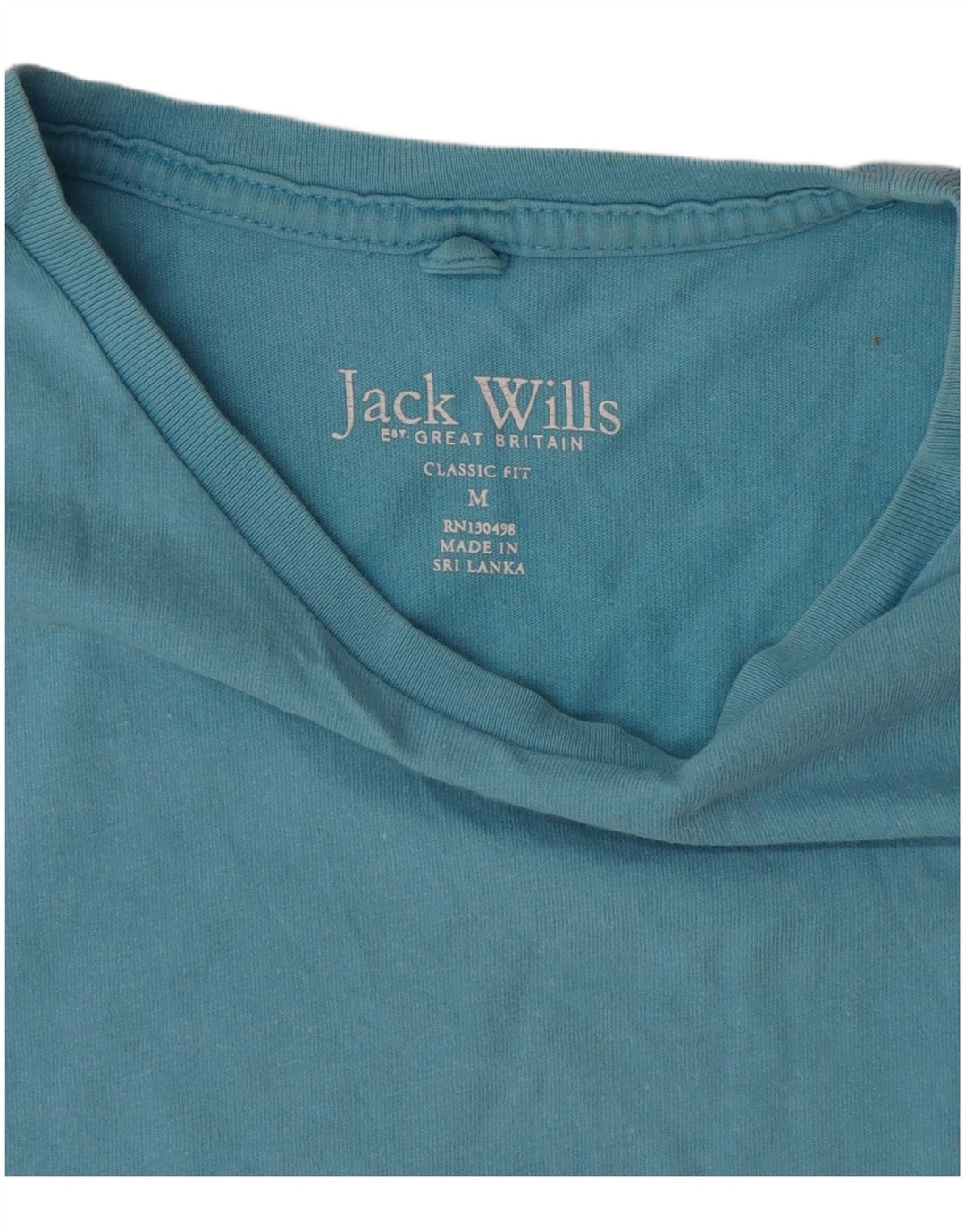 Jack Wills Herre Classic Fit T-shirt Top Medium Blue Bomuld