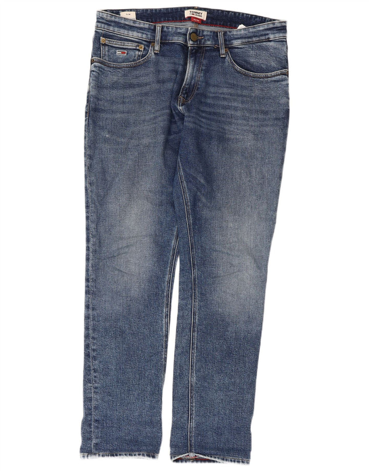 Tommy Hilfiger Herre Slim Jeans W32 L31 Blå Bomuld