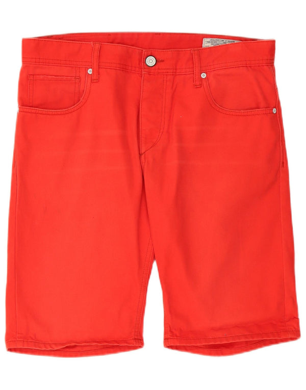 Jack & Jones denimshorts til mænd store W34 rød bomuld