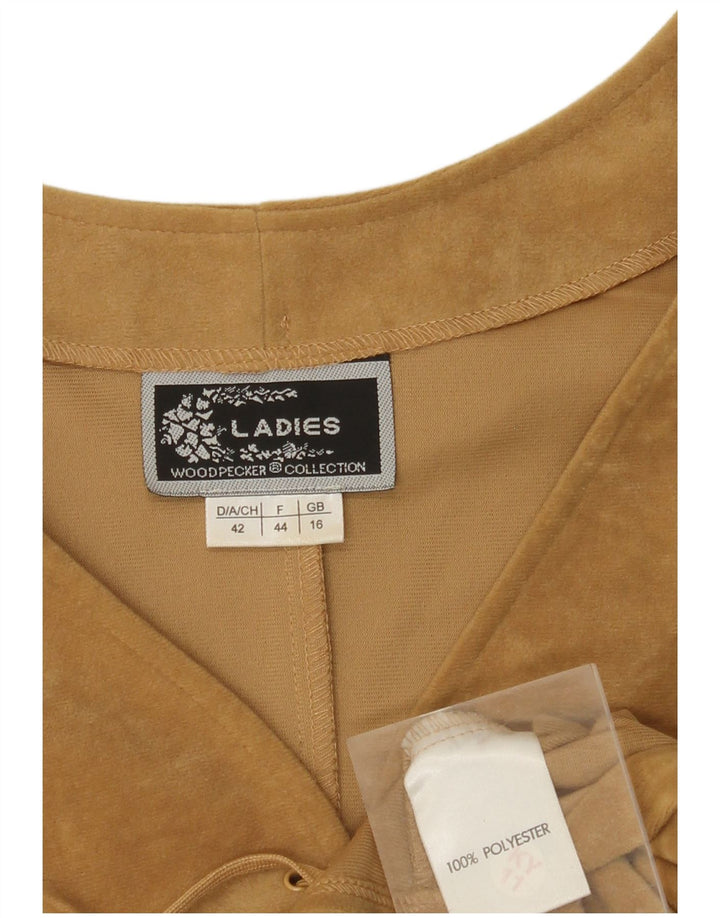 WOODPECKER Dame Velour vest UK 16 Stor Beige Polyester