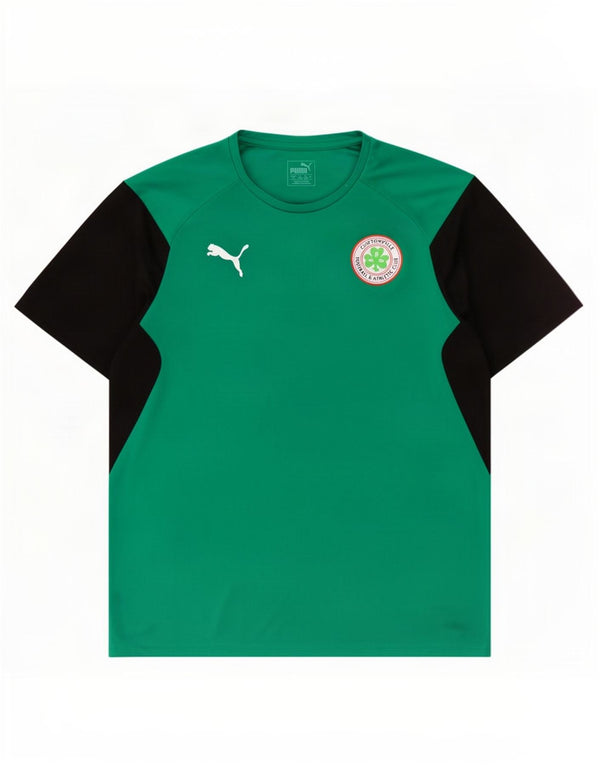 Puma Herre Cliftonville FC T-Shirt Top Stor Grøn Colourblock Polyester