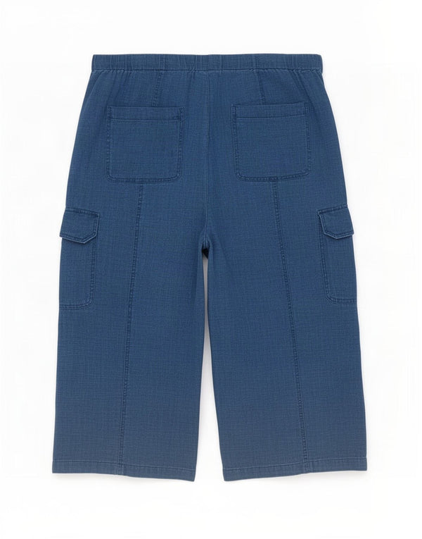 Marks & Spencer, højtaljede cropped bukser til kvinder UK 20 2XL W40 L24 Blå