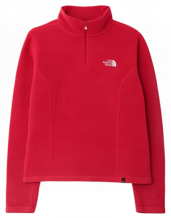 The North Face Dame Oversized Zip Neck Fleece Jumper UK 6 XS Rød