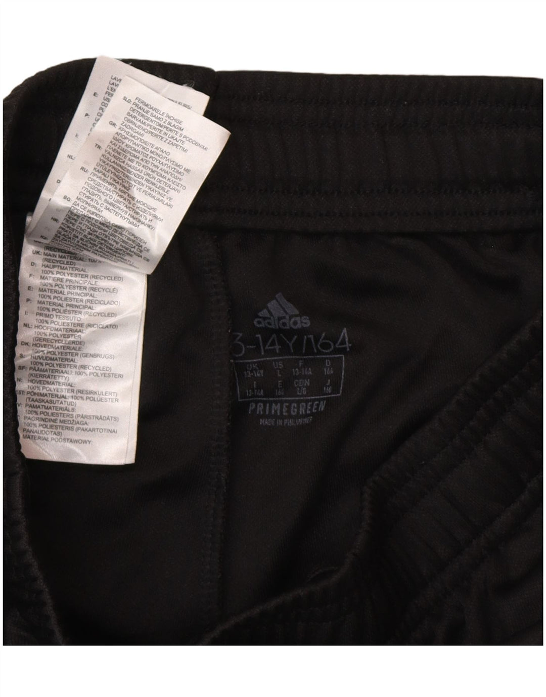 Adidas Boys Primegreen Tracksuit Bukser 13-14 År Sort Polyester