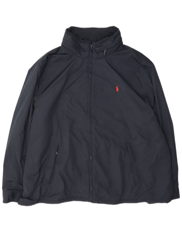 Ralph Lauren Mens Big Hooded Windbreaker Jacket UK 48 4XL Navy Blue