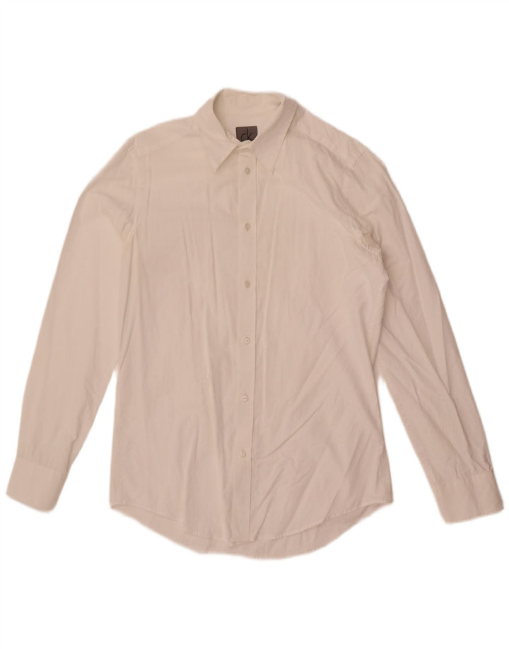 Calvin Klein herre Slim Fit skjorte lille hvid