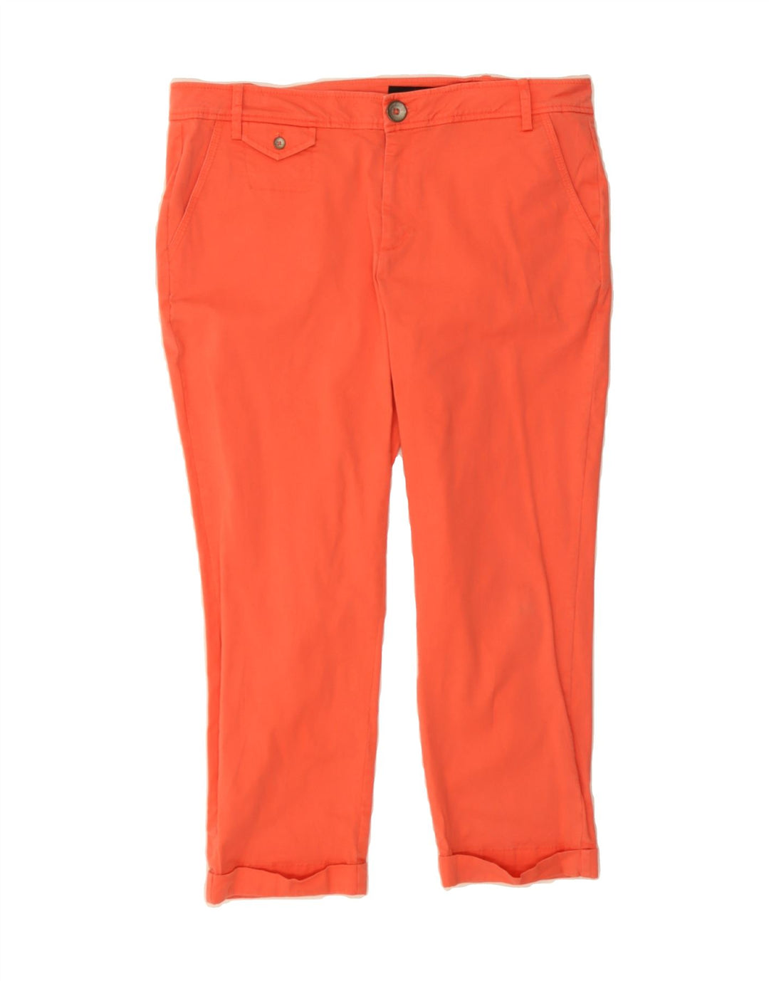 DKNY Womens Slim Cropped Trousers US 12 Large W34 L24 Orange Vintage Dkny and Second-Hand Dkny from Messina Hembry 