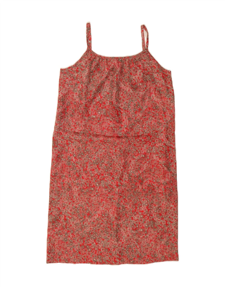 VINTAGE Womens Sundress UK 12 Medium Red Floral Vintage Vintage and Second-Hand Vintage from Messina Hembry 