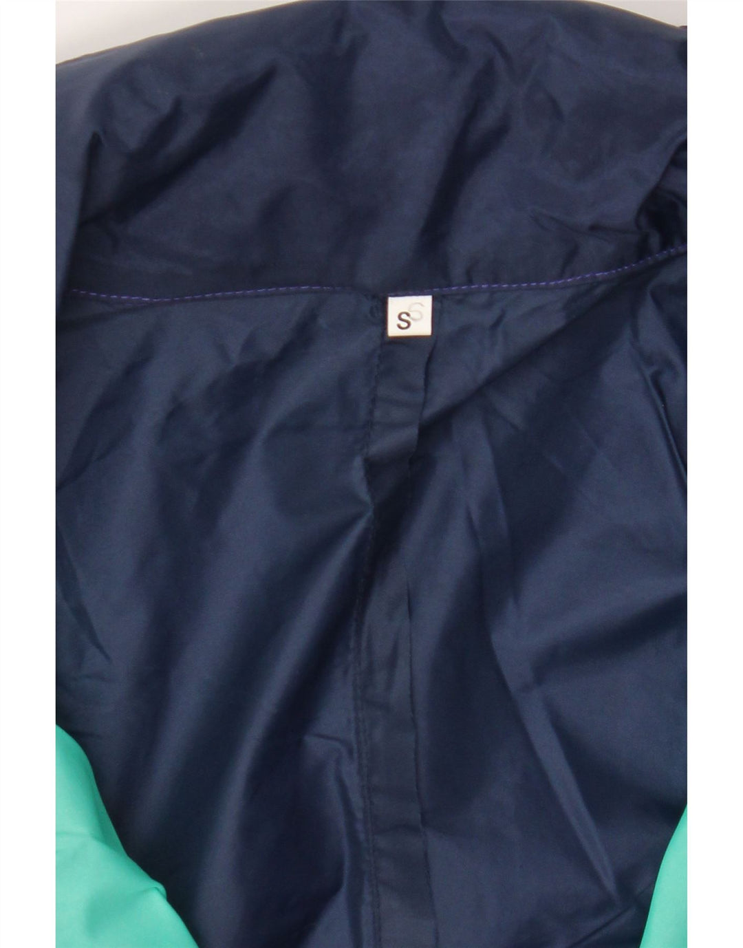 CAPT. COOK Mens Graphic Rain Jacket UK 36 Small Purple Colourblock Vintage Capt. Cook and Second-Hand Capt. Cook from Messina Hembry 
