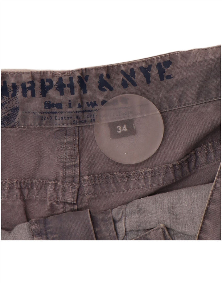 Murphy & Nye Herre Cargo Shorts W34 Large Grå Bomuld