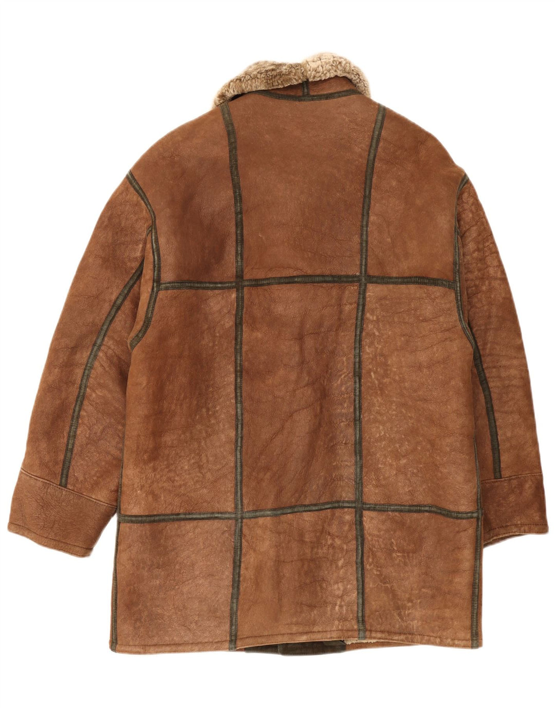 Christ Herre Shearling Jacket IT 48 Medium Brown Læder
