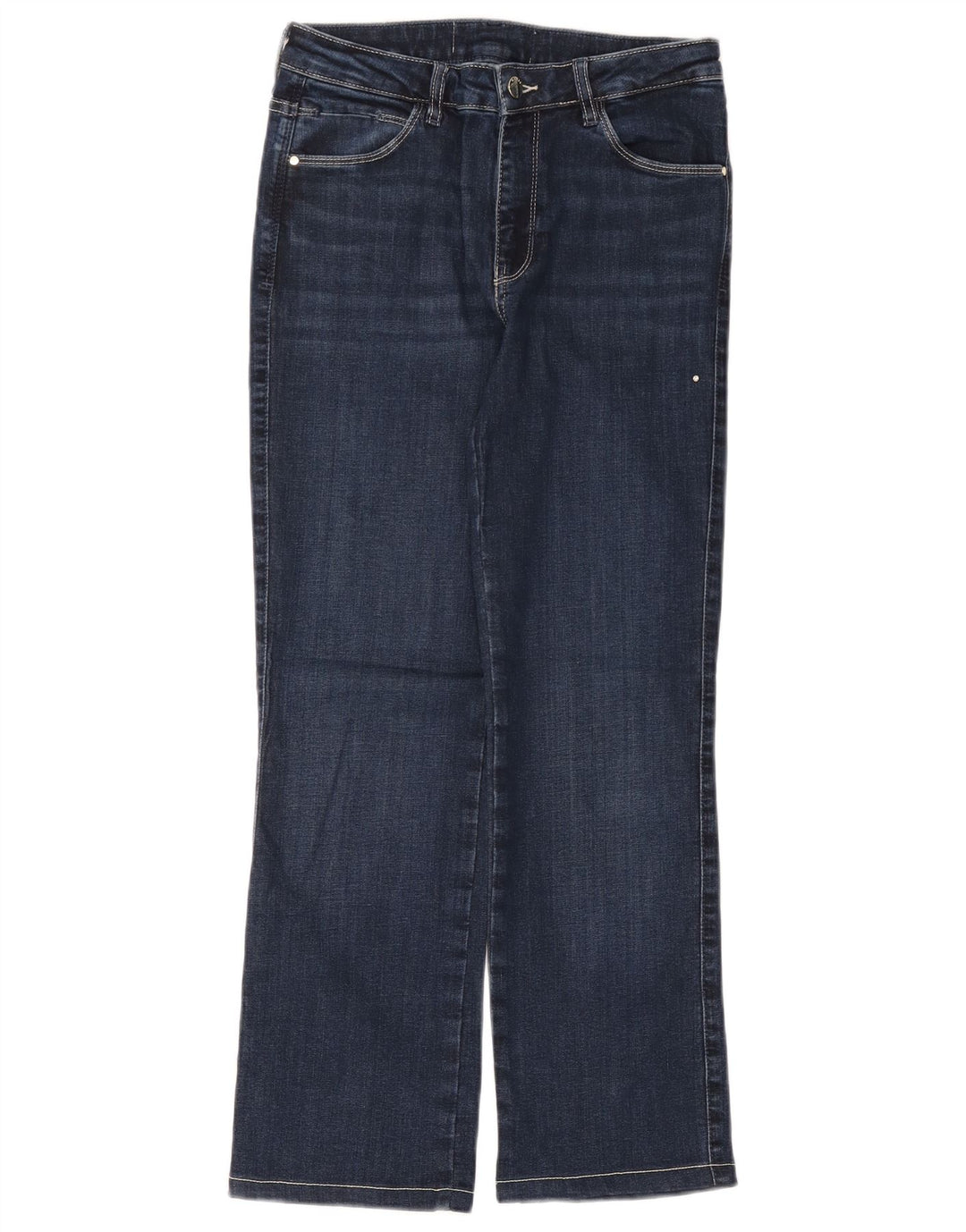 GUESS Dame Eco Straight Jeans W28 L27 Marineblå Bomuld