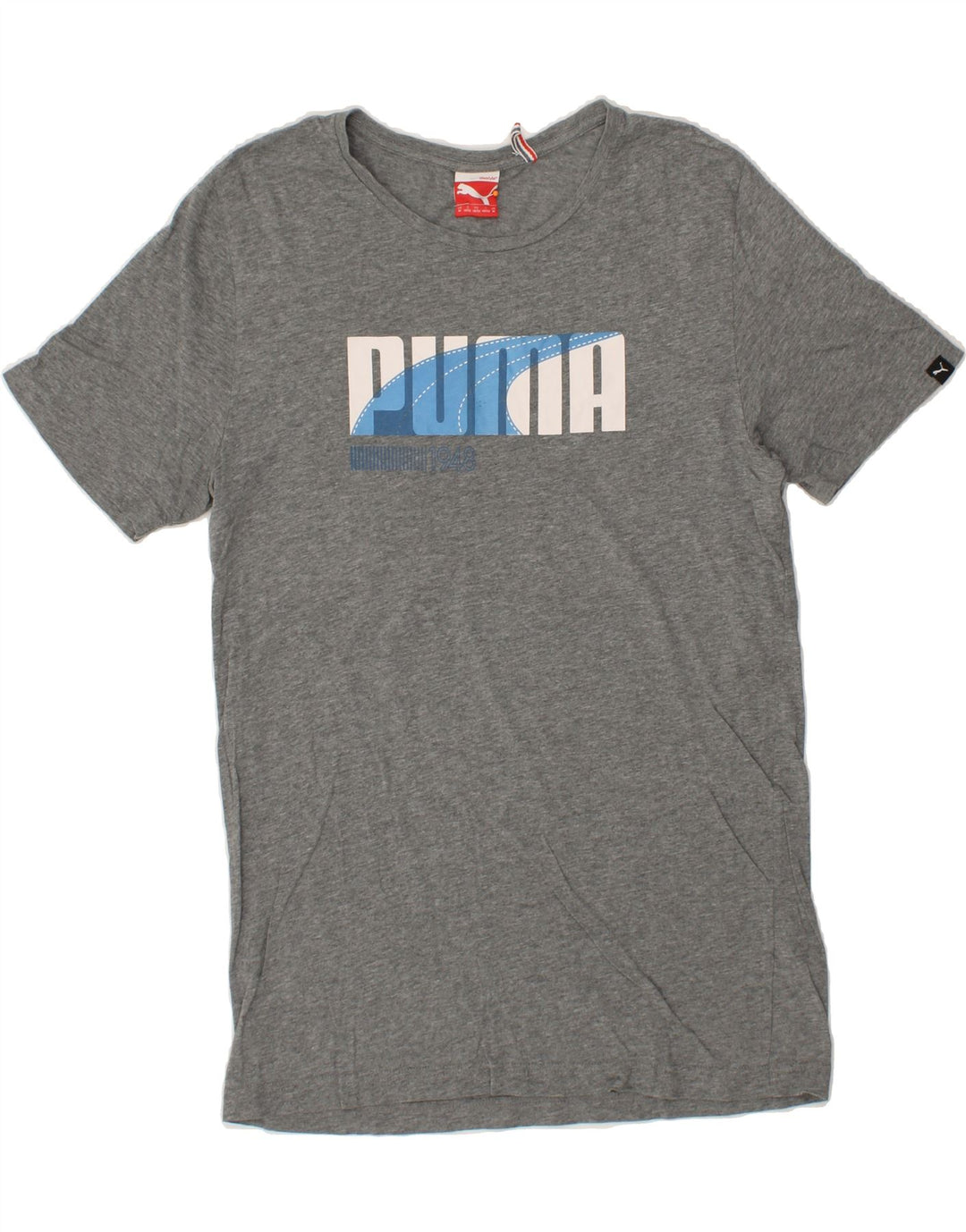 PUMA Mens Graphic T-Shirt Top Medium Grey Cotton Vintage Puma and Second-Hand Puma from Messina Hembry 